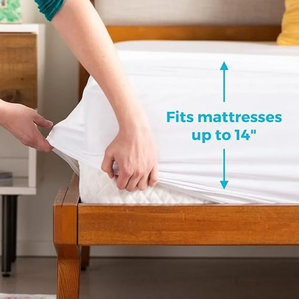 Linenspa Zippered Waterproof Mattress Encasement White Twin Fits Mattres…